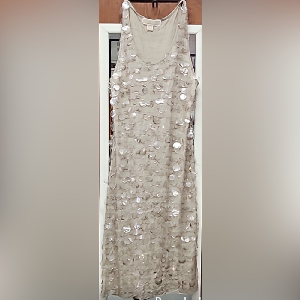 MICHAEL KORS Cream Sequinned Stylish Dress